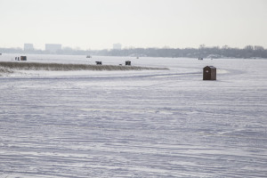 Ice fishing on Medicine Lake