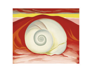 O'Keeffe Red Hills With White Shell