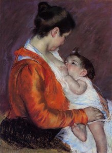 Marry Cassat painting "Louise Nursing Her Child"