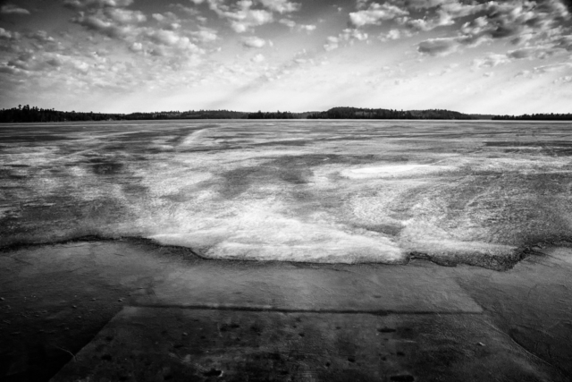 almost ice out, north woods Minnesota, liminal landscapes