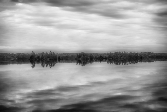 clouds in water, north woods Minnesota, liminal landscapes